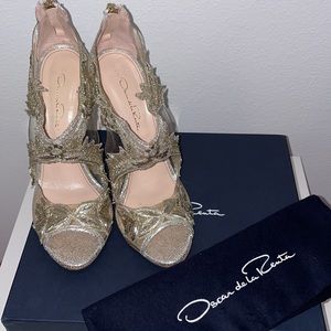 Oscar de la renta open toe heels